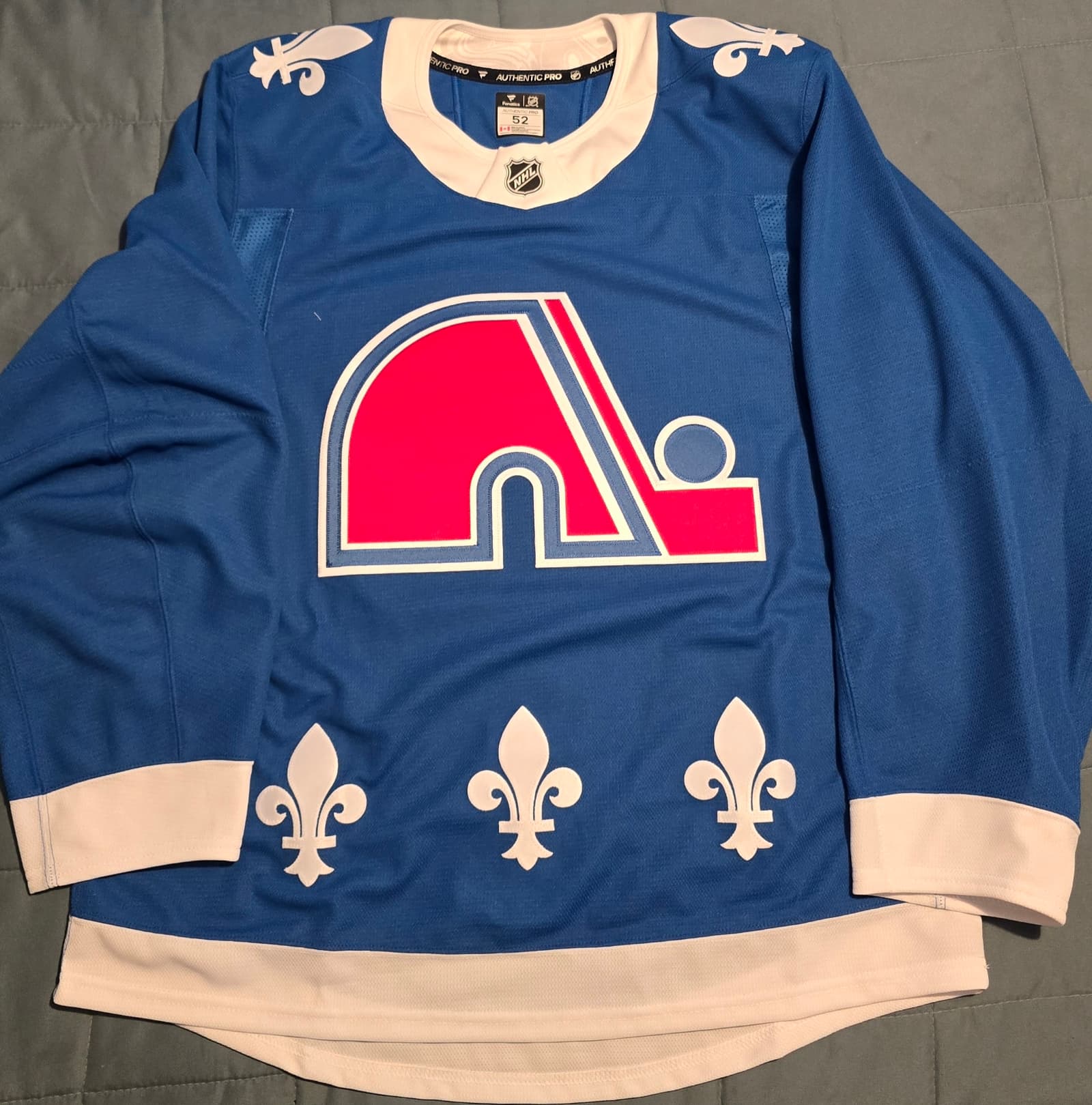 Colorado Avalanche Quebec Nordiques Heritage Fanatics Authentic Pro NHL Hockey Jersey - Size 52 (w/Makar Kit)