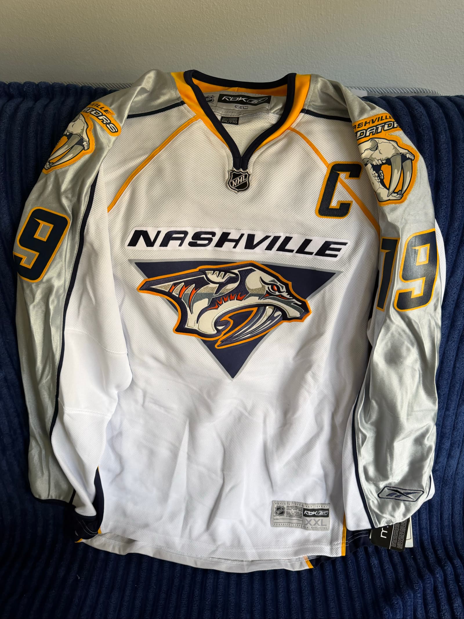 Nashville Predators Jason Arnott Reebok NHL Hockey Jersey - Captain 'C' - Size XXL