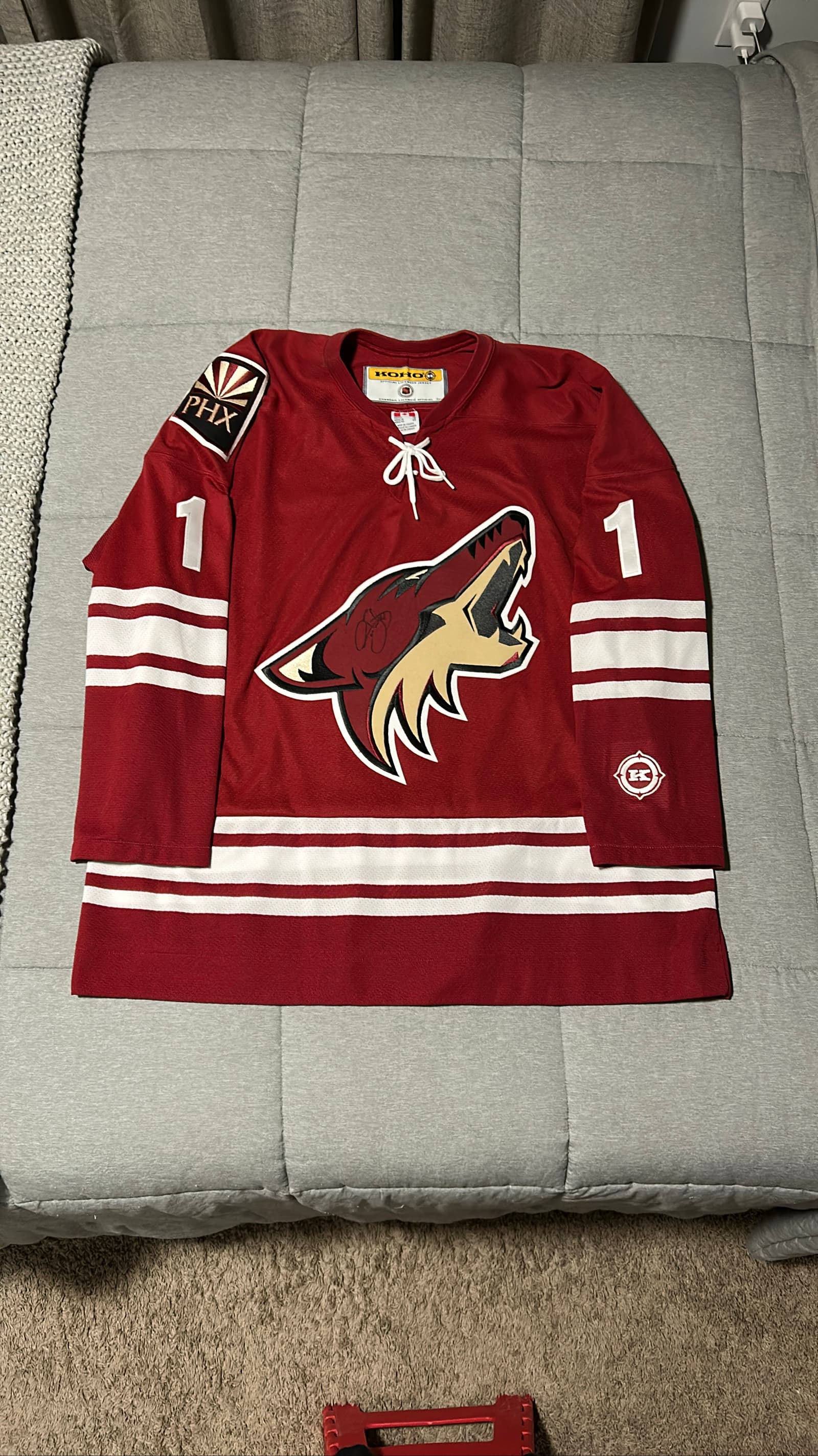 Phoenix Coyotes Sean Burke Koho NHL Jersey - Autographed - Size XL