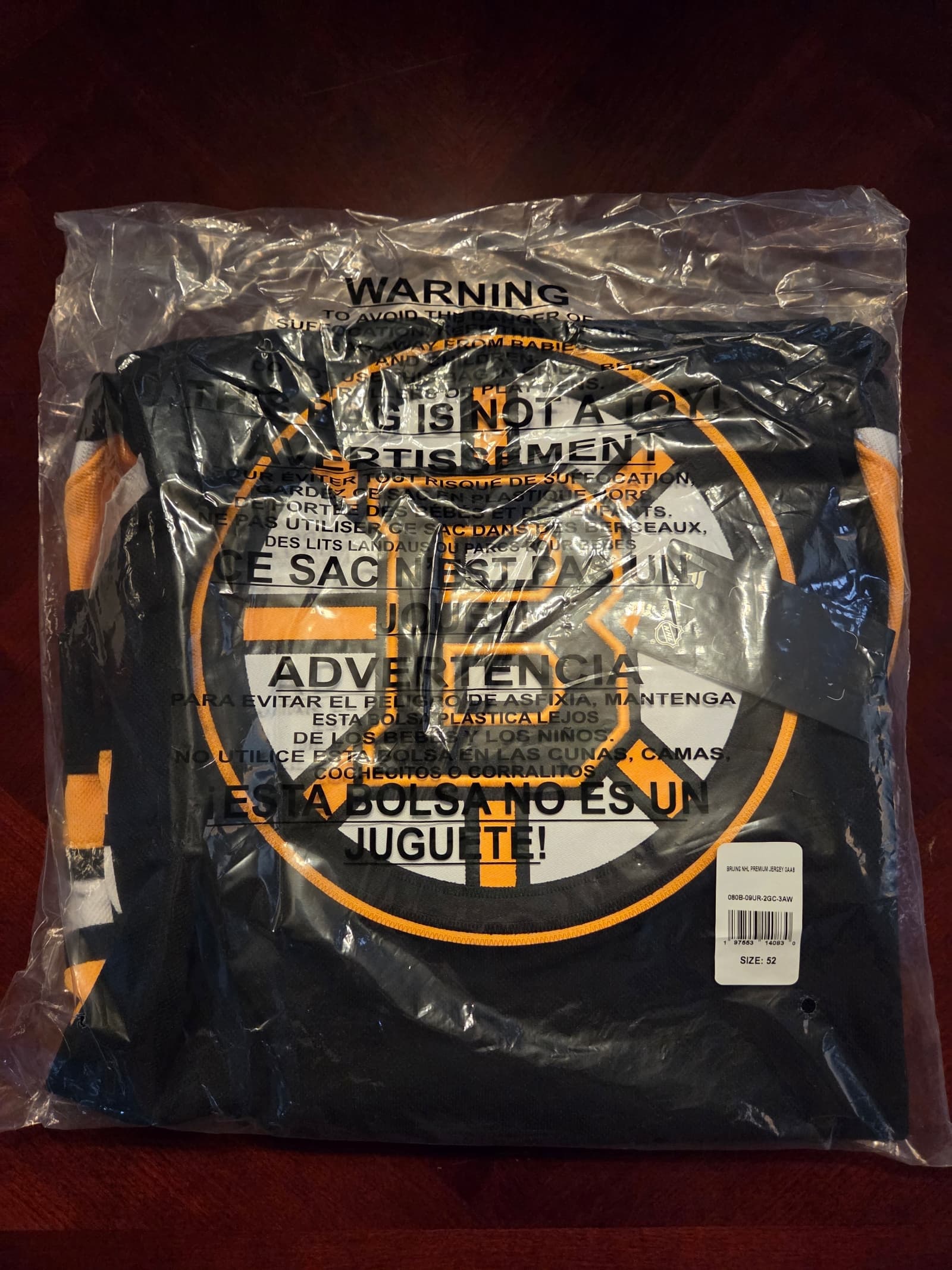 Boston Bruins Fanatics Premium NHL Hockey Jersey - Size 52