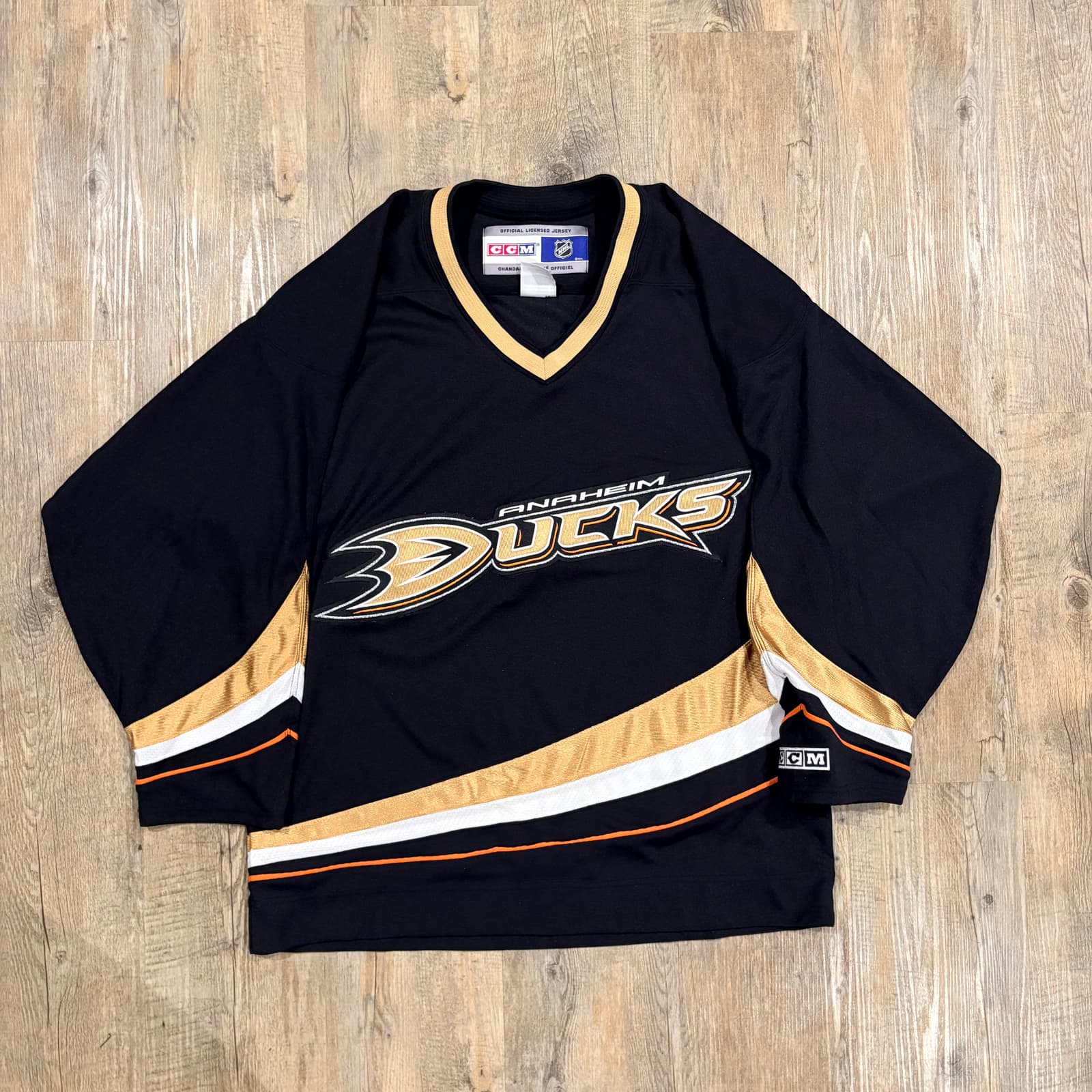 Anaheim Ducks CCM NHL Hockey Jersey - Black/Gold - Size M