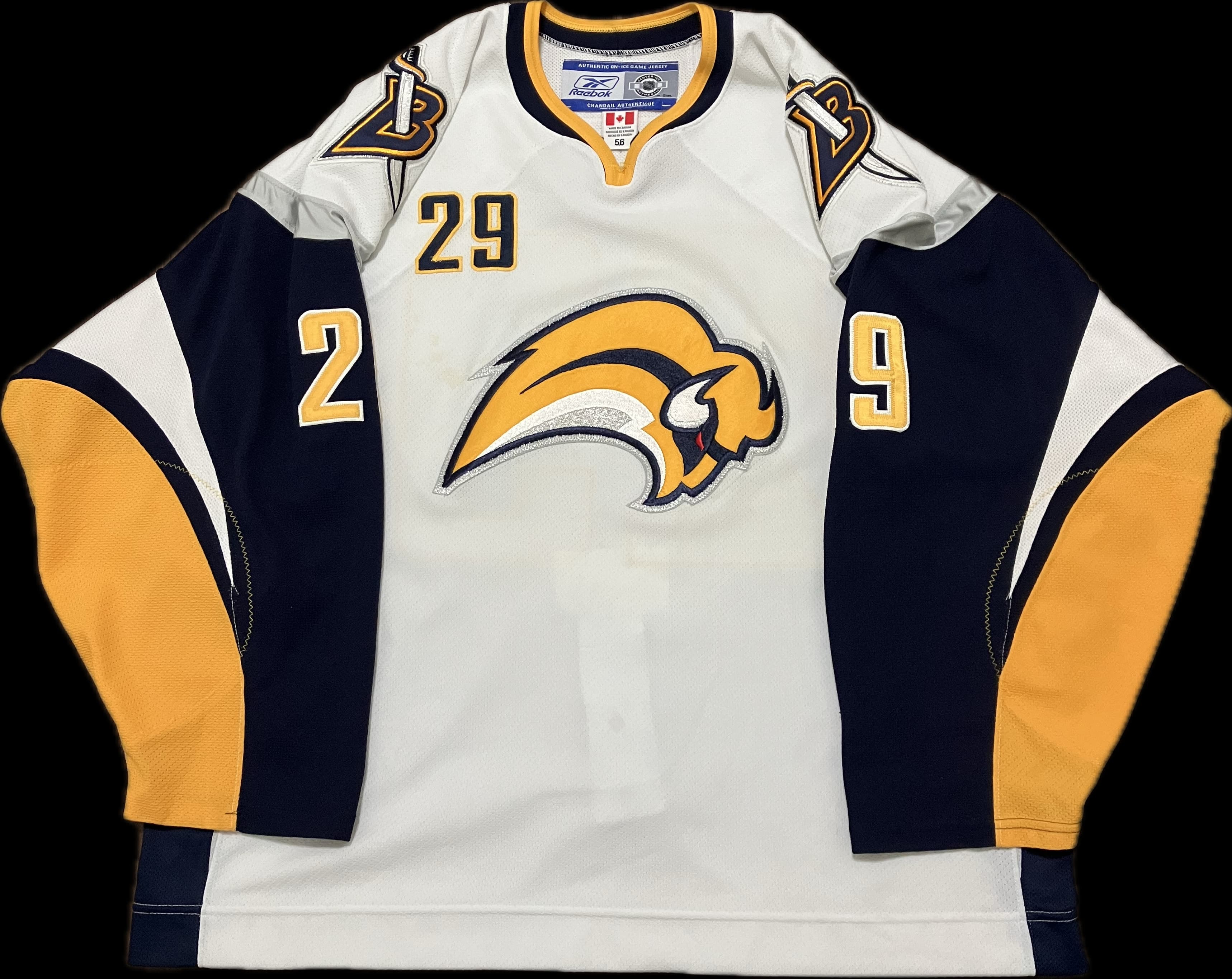 Buffalo Sabres Jason Pominville Reebok Authentic NHL Hockey Jersey Size 56
